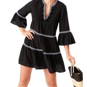 Tommy Bahama coverup features bohemian tiers.  Worn once